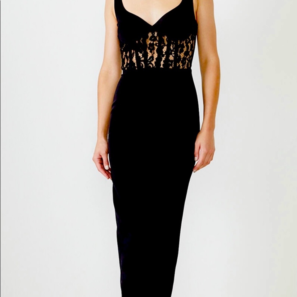 Black Bardot NWT Lace Corset Panel Dress